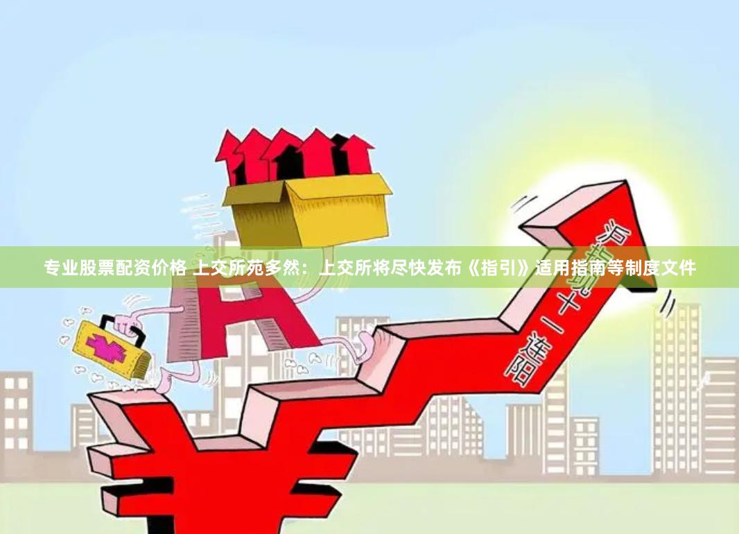 专业股票配资价格 上交所苑多然：上交所将尽快发布《指引》适用指南等制度文件