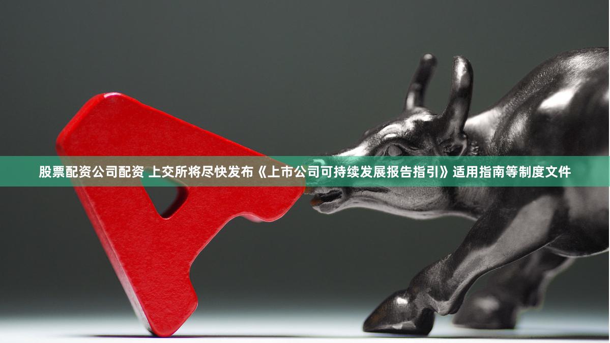 股票配资公司配资 上交所将尽快发布《上市公司可持续发展报告指引》适用指南等制度文件