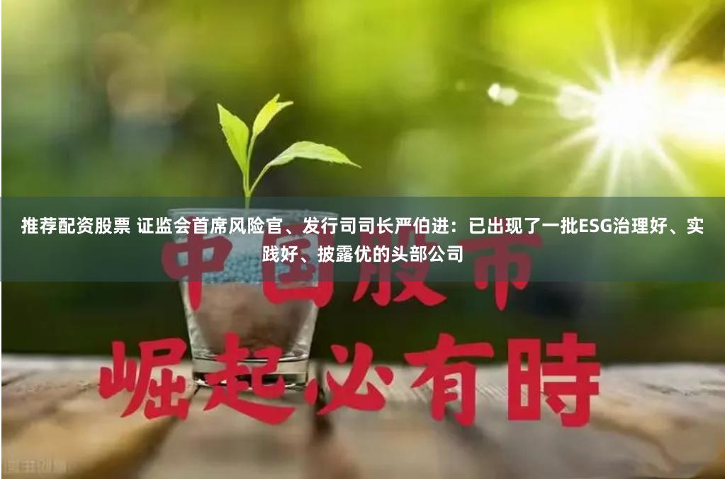 推荐配资股票 证监会首席风险官、发行司司长严伯进：已出现了一批ESG治理好、实践好、披露优的头部公司
